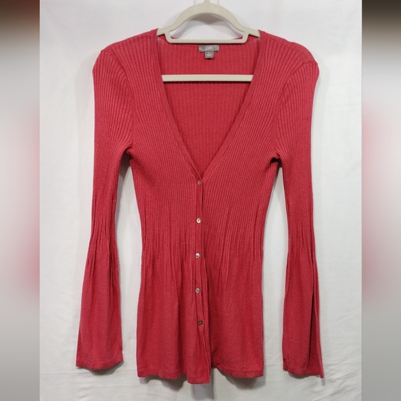J. Jill Sweaters - J. Jill Silk Cardigan Women's S Red Textured Summer Beach Coastal Vacation